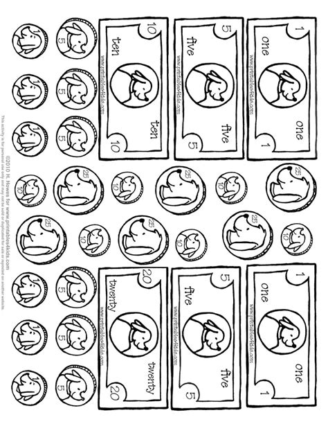 Printable Money Coloring Sheets