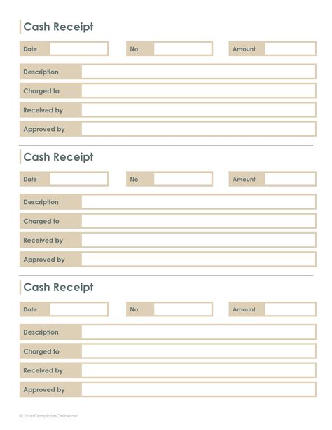 Printable Money Receipt