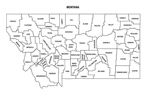 Printable Montana County Map
