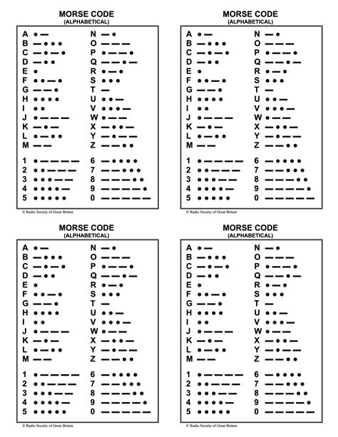 Printable Morse Code