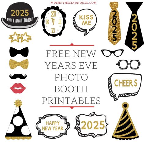 Printable New Years Eve Photo Booth Props