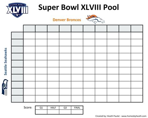 Printable Nfl Football Pool Sheets