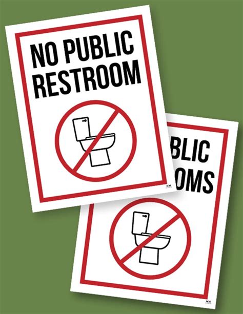Printable No Public Restroom Sign