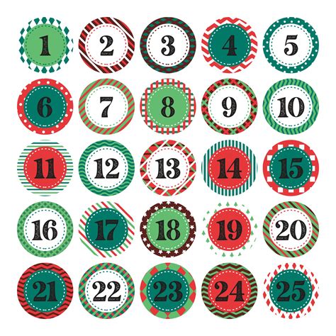 Printable Numbers For Advent Calendar