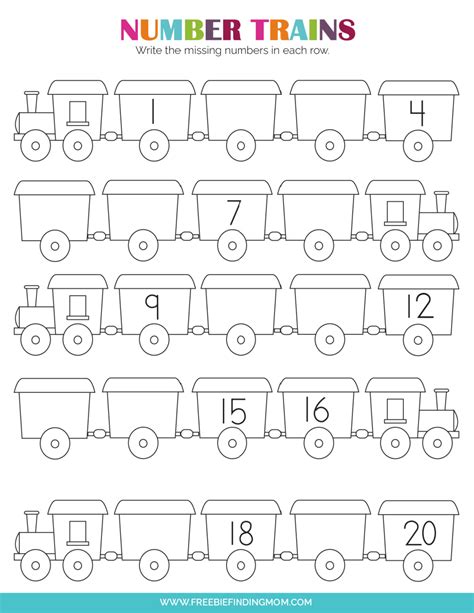 Printable Numbers Worksheets