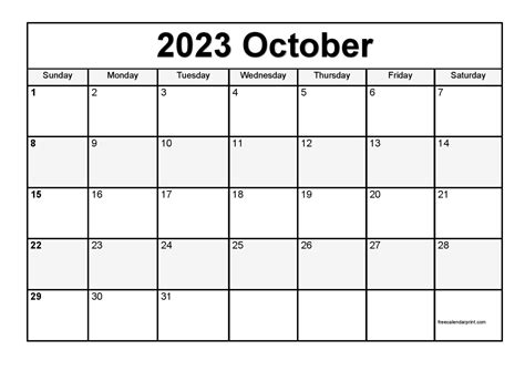 Printable Oct Calendar