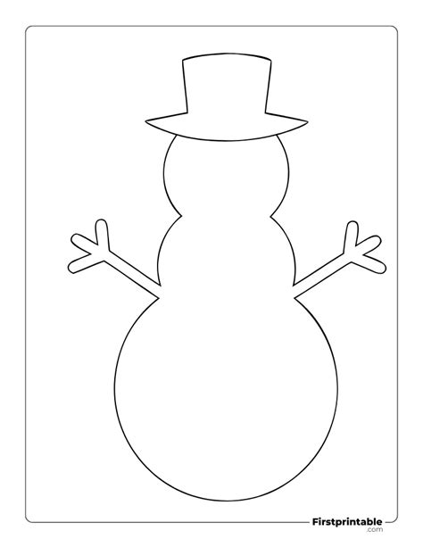 Printable Outline Of A Snowman