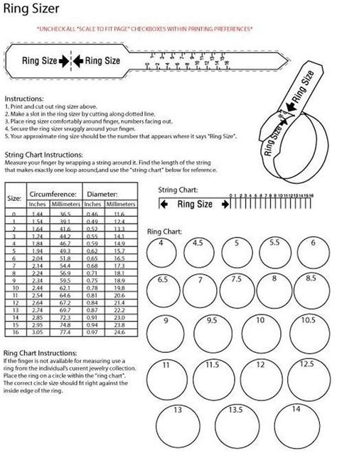 Printable Paper Ring Sizer