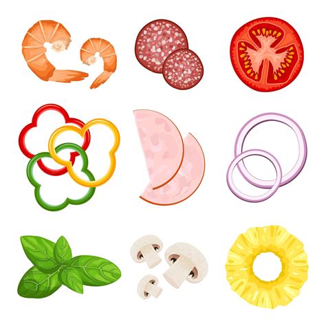 Printable Pizza Toppings Clipart Realistic