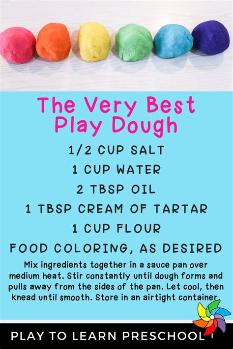 Printable Playdough Recipe