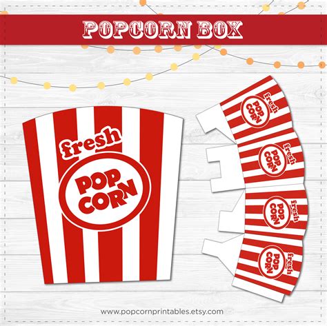 Printable Popcorn Box