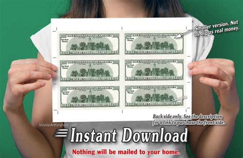 Printable Prop Money Front And Back 100 Dollar Bill