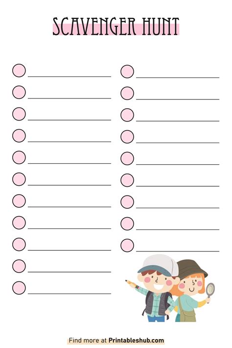 Printable Scavenger Hunt Template