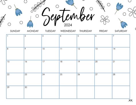 Printable September Calendar