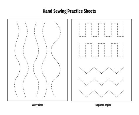 Printable Sewing Practice Sheets