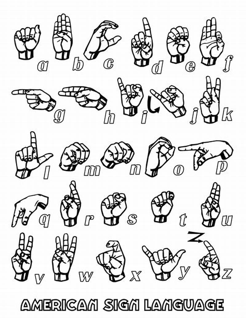 Printable Sign Language Coloring Pages