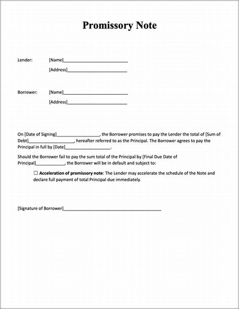 Printable Simple Promissory Note Template