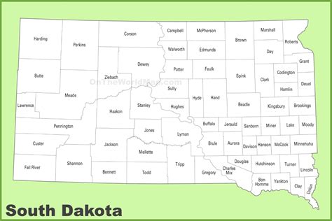 Printable South Dakota Map