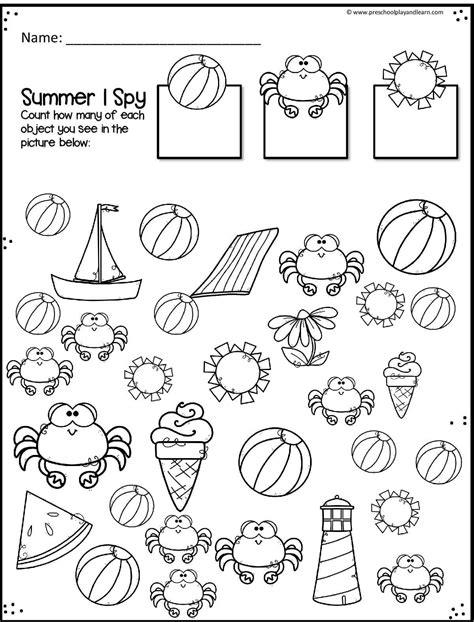 Printable Summer Activities For Preschoolers