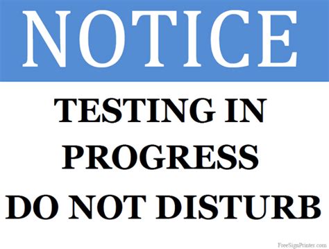 Printable Testing Sign