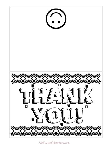 Printable Thank You Cards To Color