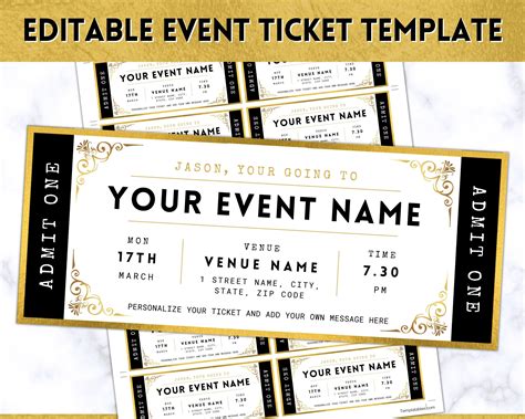 Printable Tickets For Events