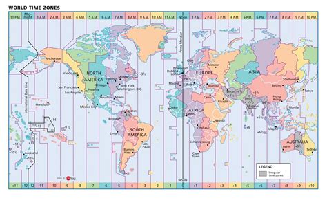 Printable Time Zone World Map