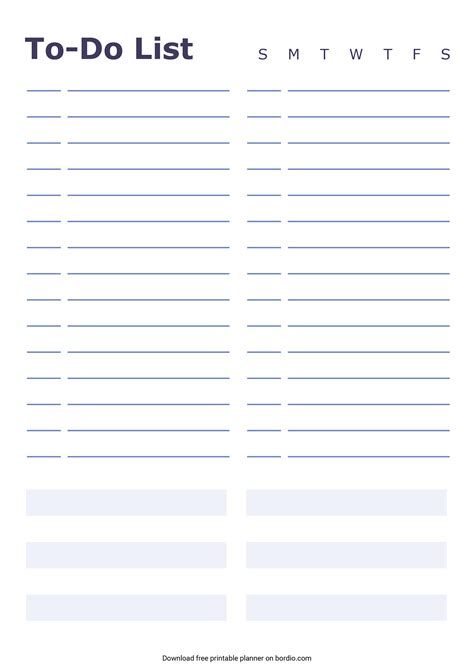 Printable To Do List For Work