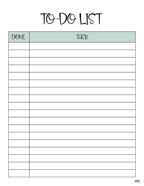 Printable To Do Lists