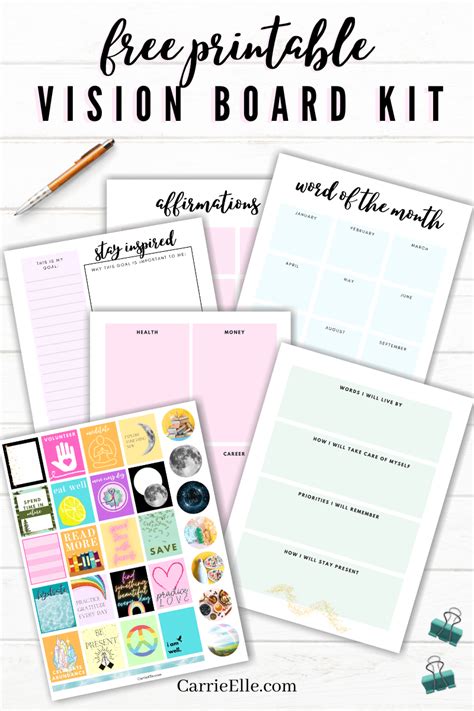 Printable Vision Vision Board Pictures To Use
