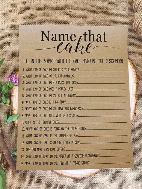 Printable Wedding Games