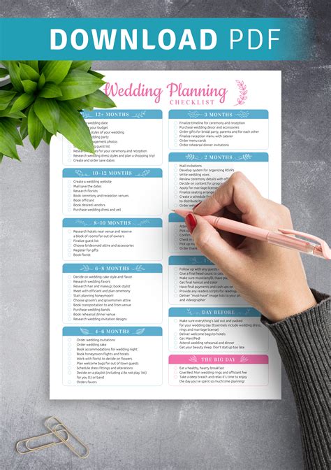 Printable Wedding Planning