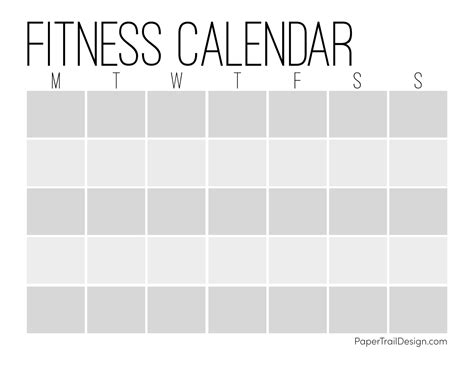 Printable Workout Calendar
