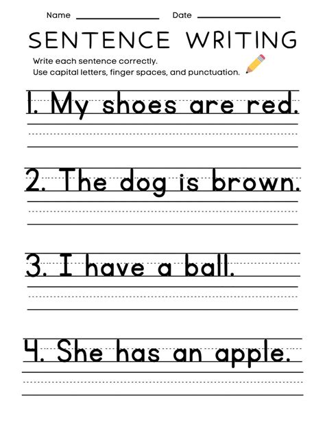 Printable Worksheets For Writing