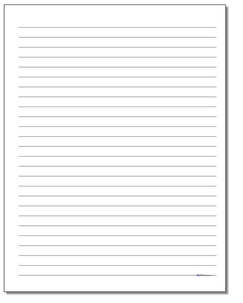 Printable Writing Lined Paper