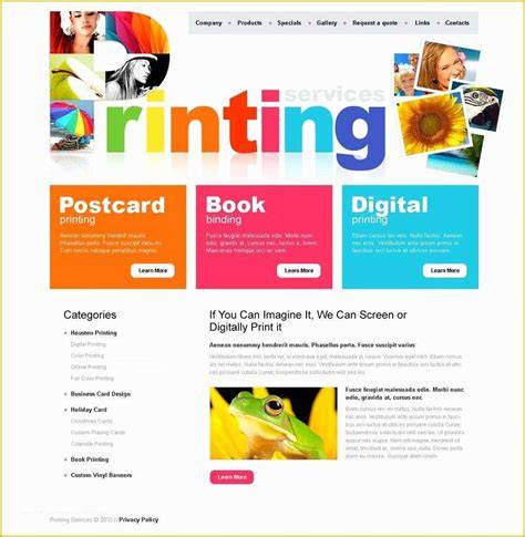 Printing Company Website Template