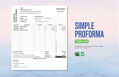 Pro Forma Template
