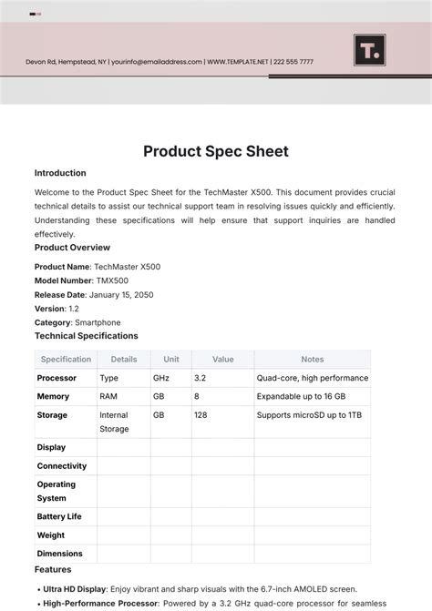 Product Spec Template
