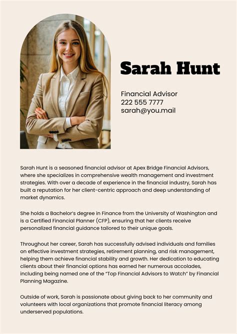 Professional About Me Template