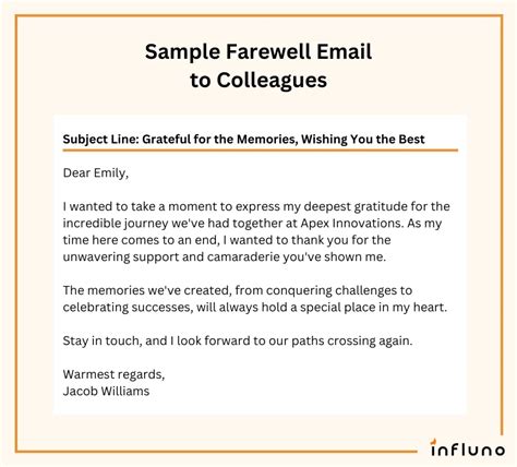 Professional farewell letter