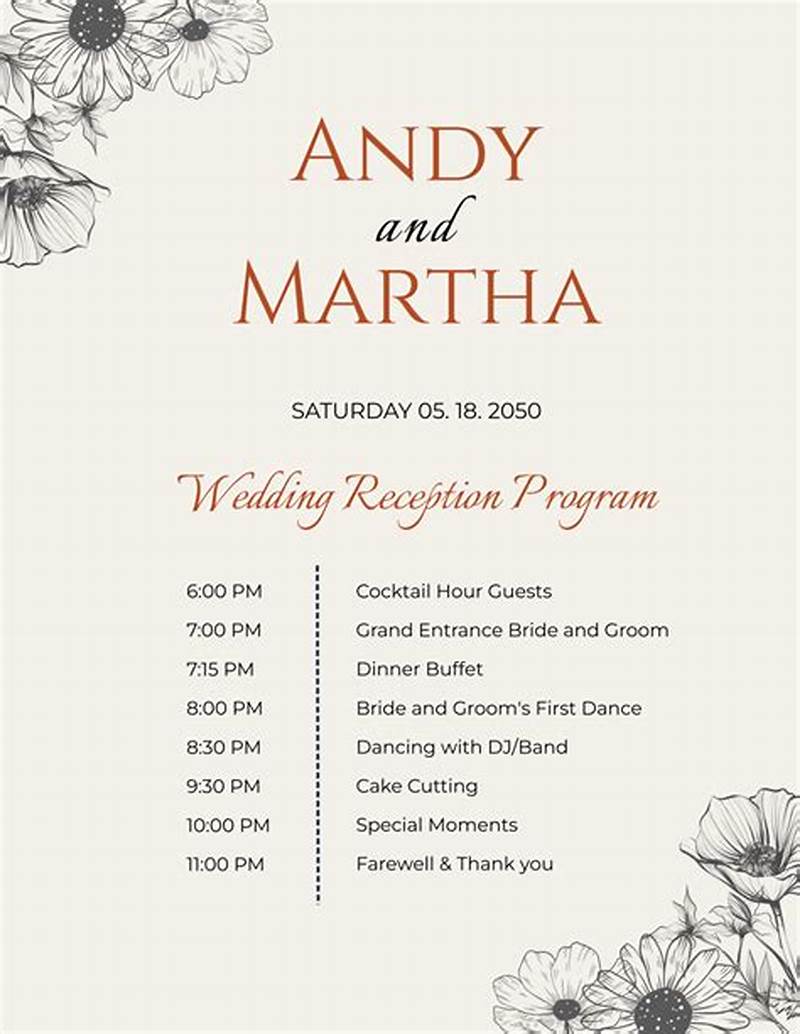 Program For Wedding Reception Template