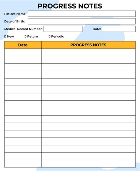 Progress Note Template Medical