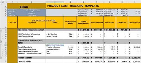 Project Cost Template Xls