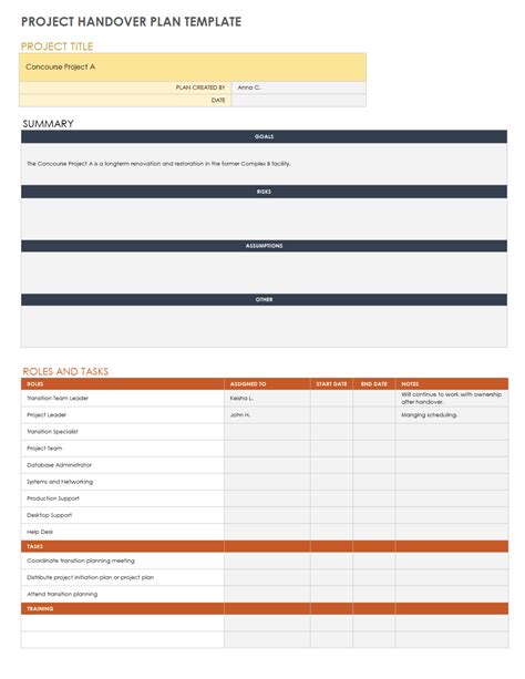 Project Handoff Template