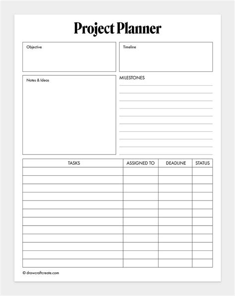 Project Planner Printable