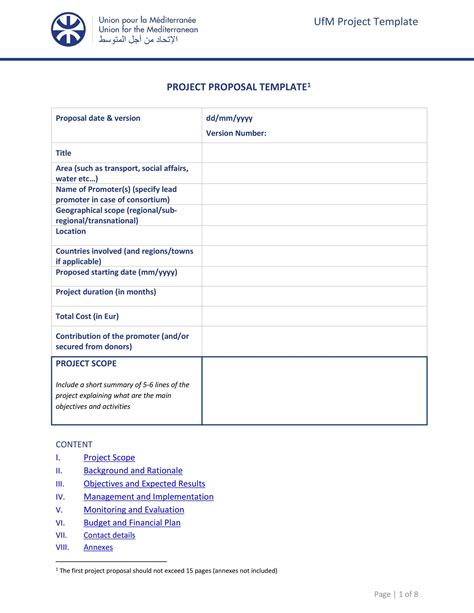 Project Proposal Template Free