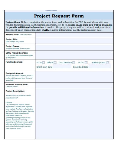 Project Request Form Template