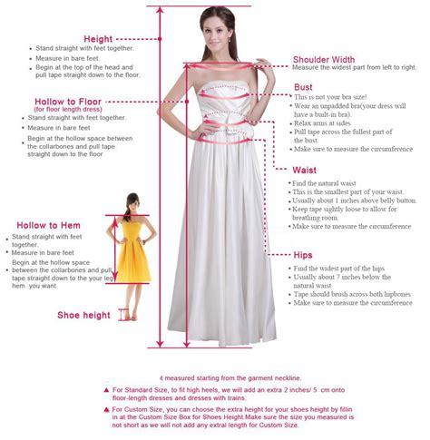 Prom Dress Fitting Chart