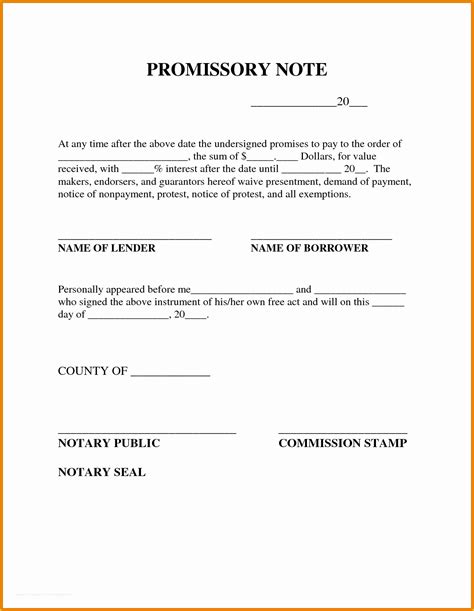 Promissory Note Template Illinois