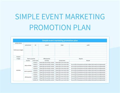 Promotion Plan Template